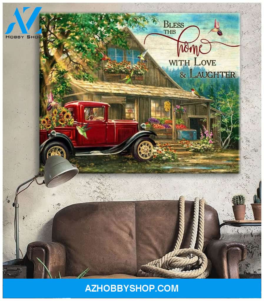 Hummingbird Bless Canvas Wall Art
