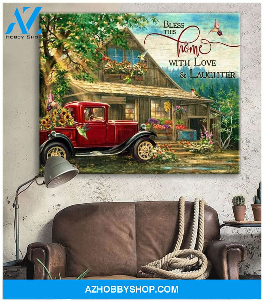 Hummingbird Bless Canvas Wall Art