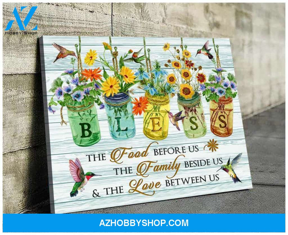 Hummingbird Bless Canvas Wall Art