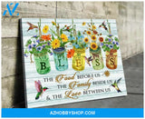 Hummingbird Bless Canvas Wall Art