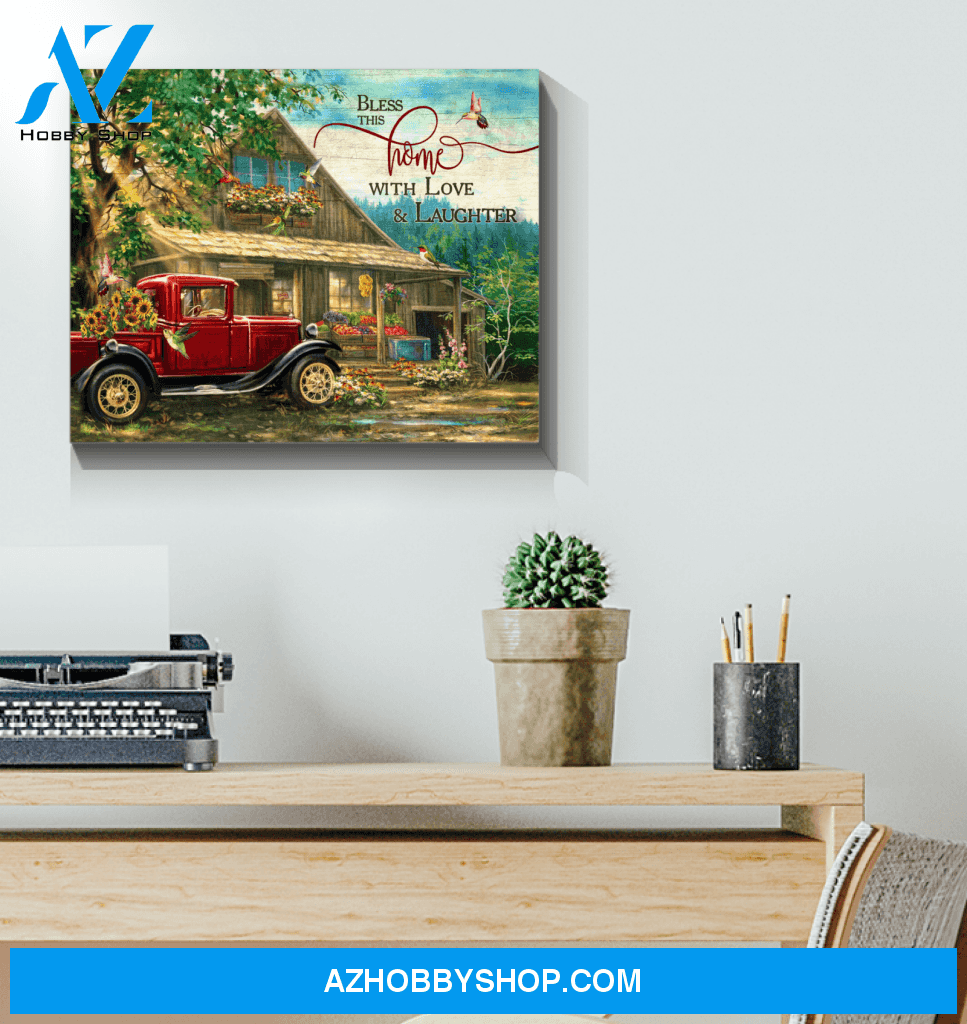 Hummingbird Bless Canvas Wall Art