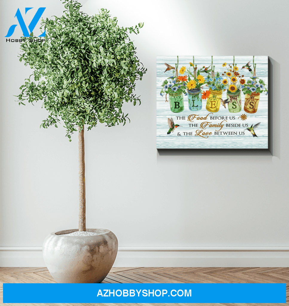 Hummingbird Bless Canvas Wall Art