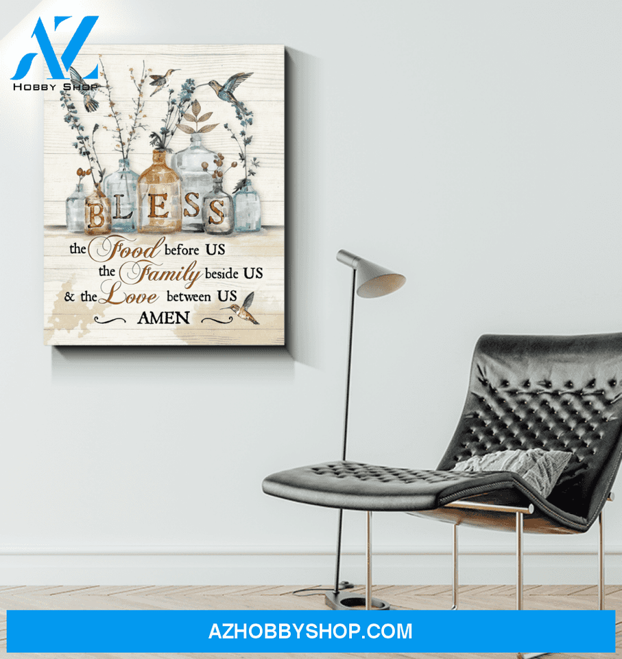 Hummingbird Bless Canvas Wall Art