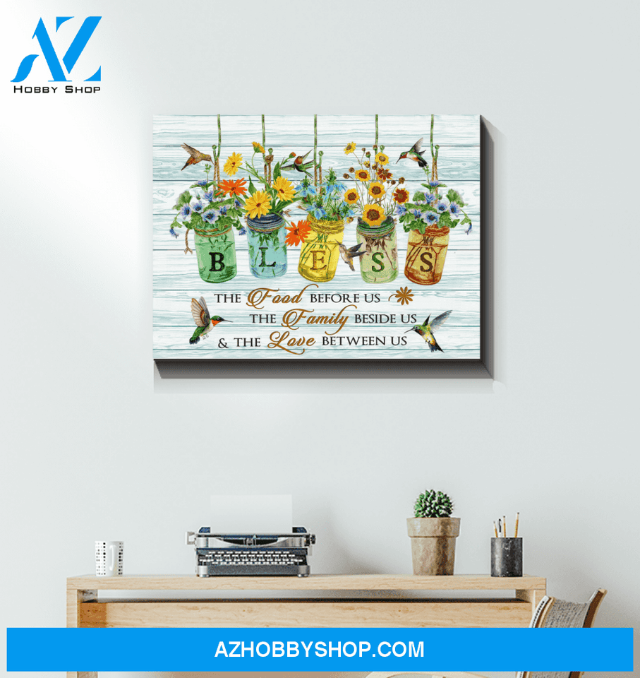 Hummingbird Bless Canvas Wall Art