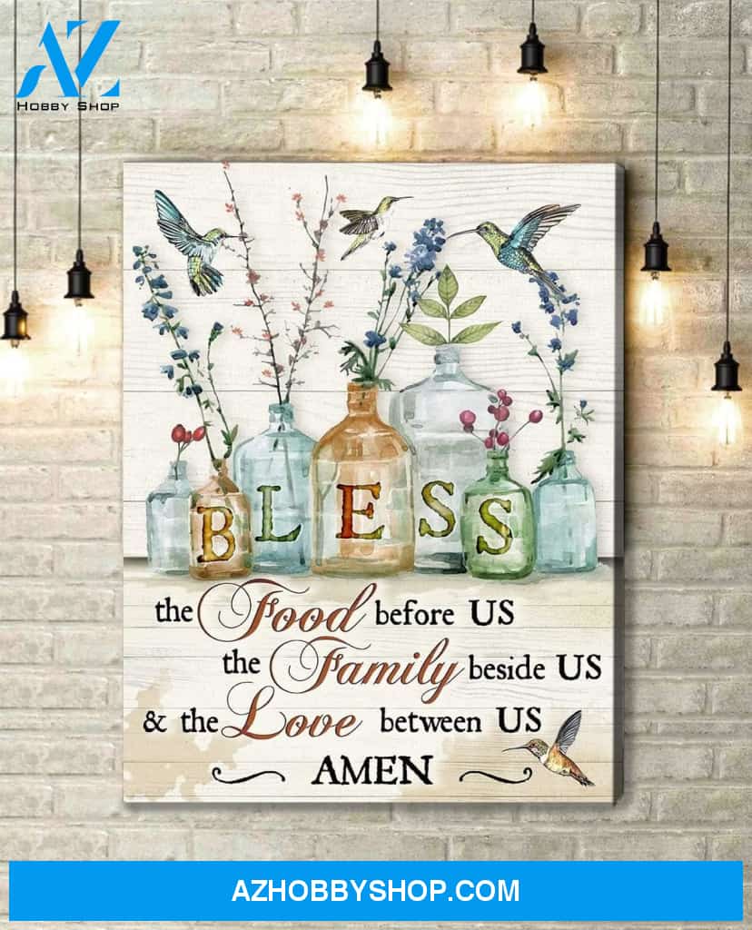 Hummingbird Bless Canvas Wall Art
