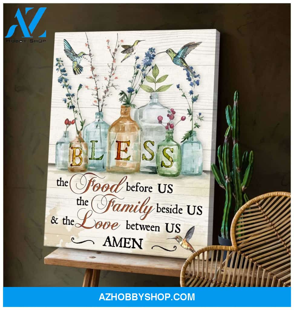 Hummingbird Bless Canvas Wall Art