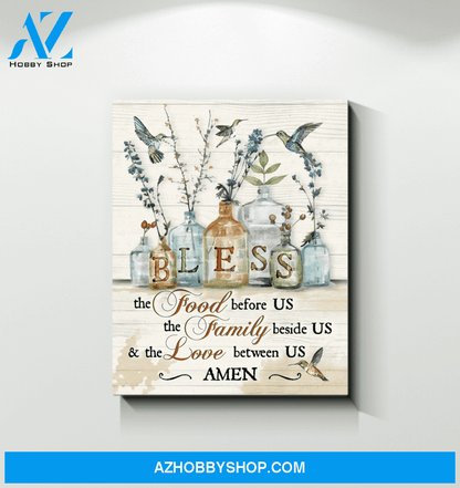 Hummingbird Bless Canvas Wall Art
