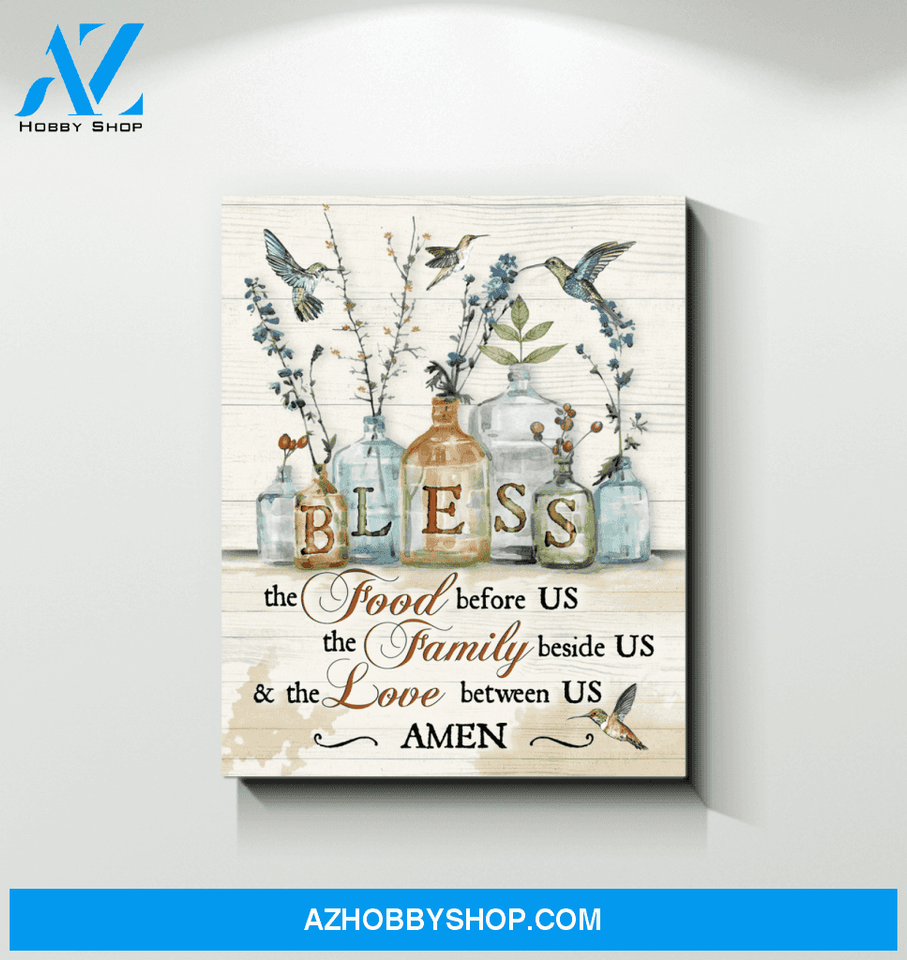 Hummingbird Bless Canvas Wall Art