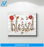 Hummingbird Blessed Canvas Wall Art