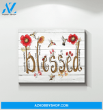Hummingbird Blessed Canvas Wall Art