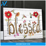 Hummingbird Blessed Canvas Wall Art