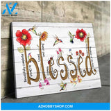 Hummingbird Blessed Canvas Wall Art