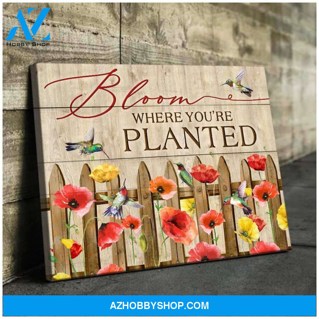 Hummingbird Bloom Canvas Wall Art
