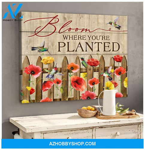 Hummingbird Bloom Canvas Wall Art