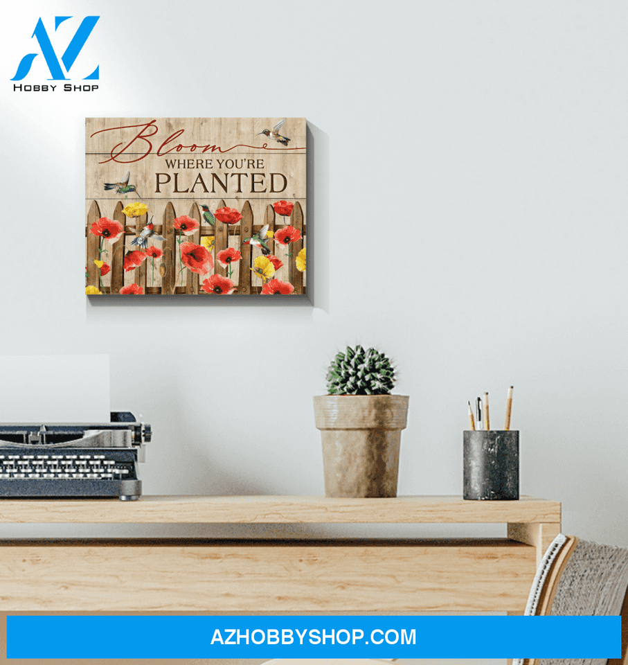 Hummingbird Bloom Canvas Wall Art