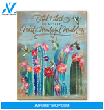 Hummingbird & Cactus Premium Wall Art Canvas - And I Think To Myself Premium Canvas