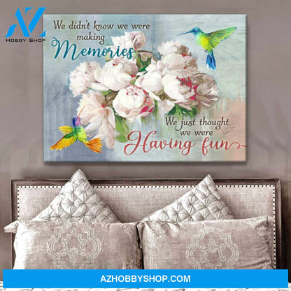 Hummingbird Canvas Making memories Wall Art Decor