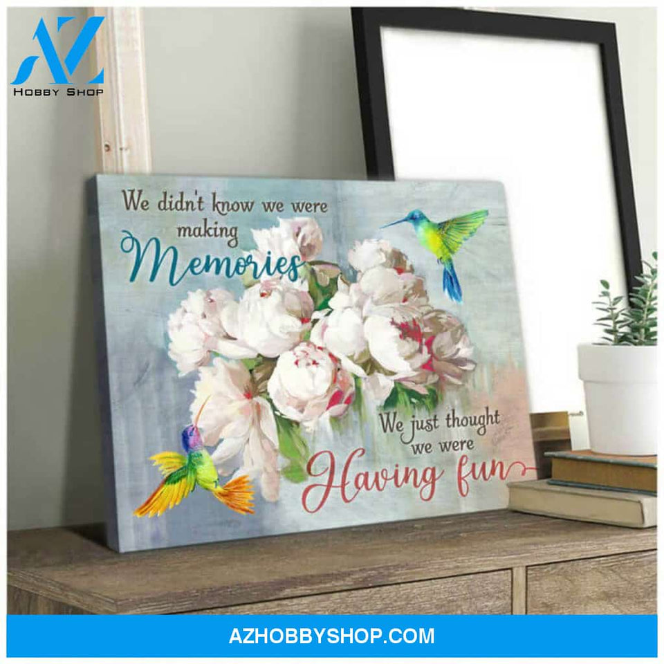 Hummingbird Canvas Making memories Wall Art Decor, gifts for hummingbird lovers