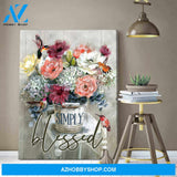 Hummingbird Canvas Simply Blessed Wall Art Decor