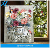 Hummingbird Canvas Simply Blessed Wall Art Decor