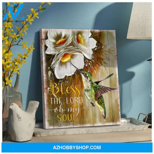 Hummingbird Canvas Wall Art - Bless The Lord Hummingbird Canvas Wall Art Home House Decor