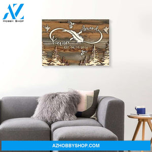 Hummingbird Custom Name Christmas Canvas Wall Art