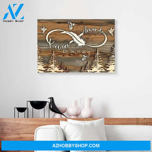 Hummingbird Custom Name Christmas Canvas Wall Art