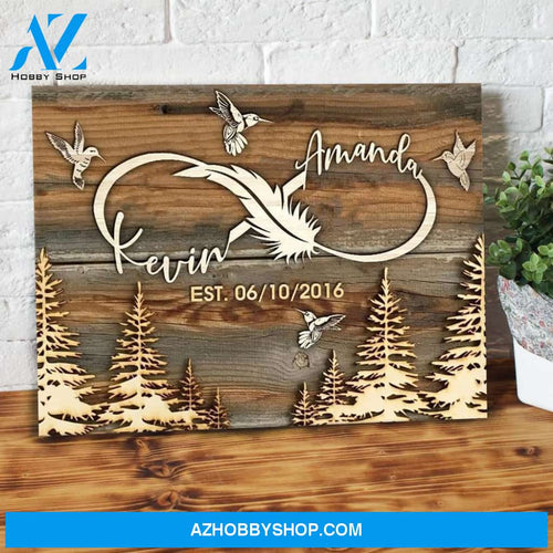 Hummingbird Custom Name Christmas Canvas Wall Art