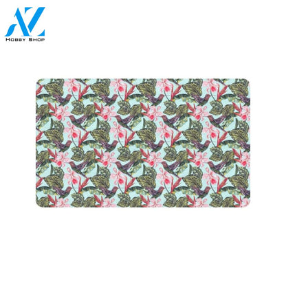 Hummingbird Cute Themed Print Rubber Doormat