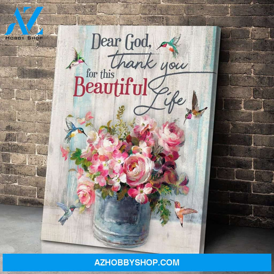 Hummingbird Dear God, Thank You Canvas Wall Art
