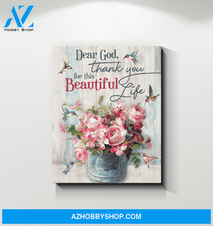 Hummingbird Dear God, Thank You Canvas Wall Art