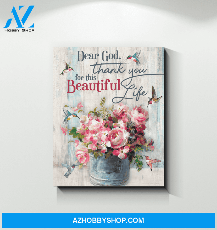 Hummingbird Dear God, Thank You Canvas Wall Art
