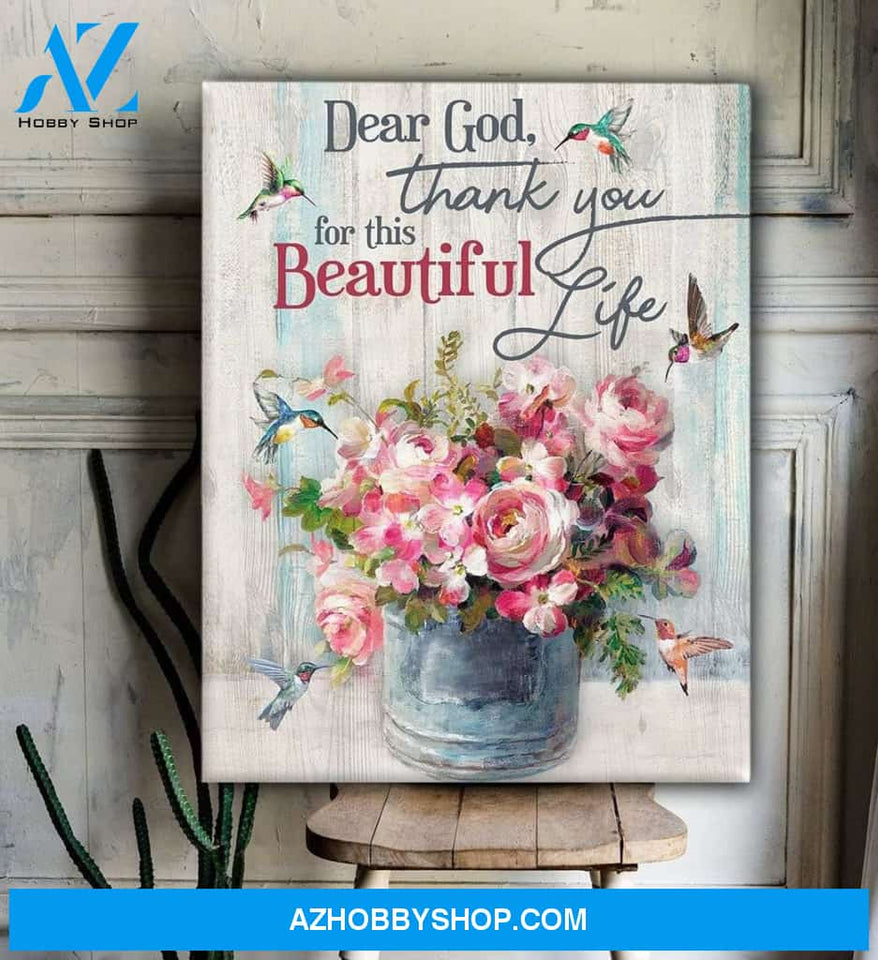 Hummingbird Dear God, Thank You Canvas Wall Art