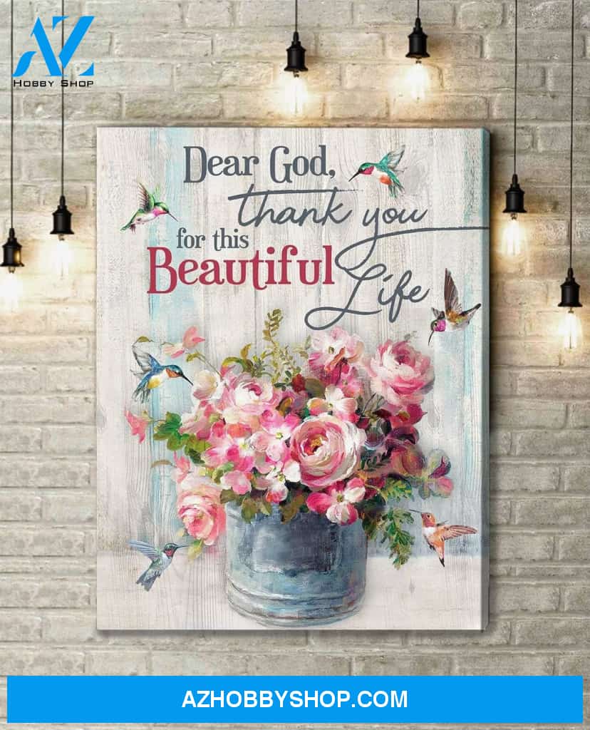 Hummingbird Dear God, Thank You Canvas Wall Art