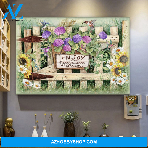 Hummingbird Enjoy The Little Things Poster Canvas Wall Decor Visual Art