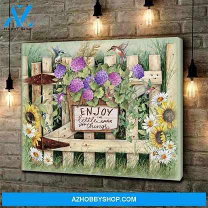 Hummingbird Enjoy The Little Things Wall Art Canvas