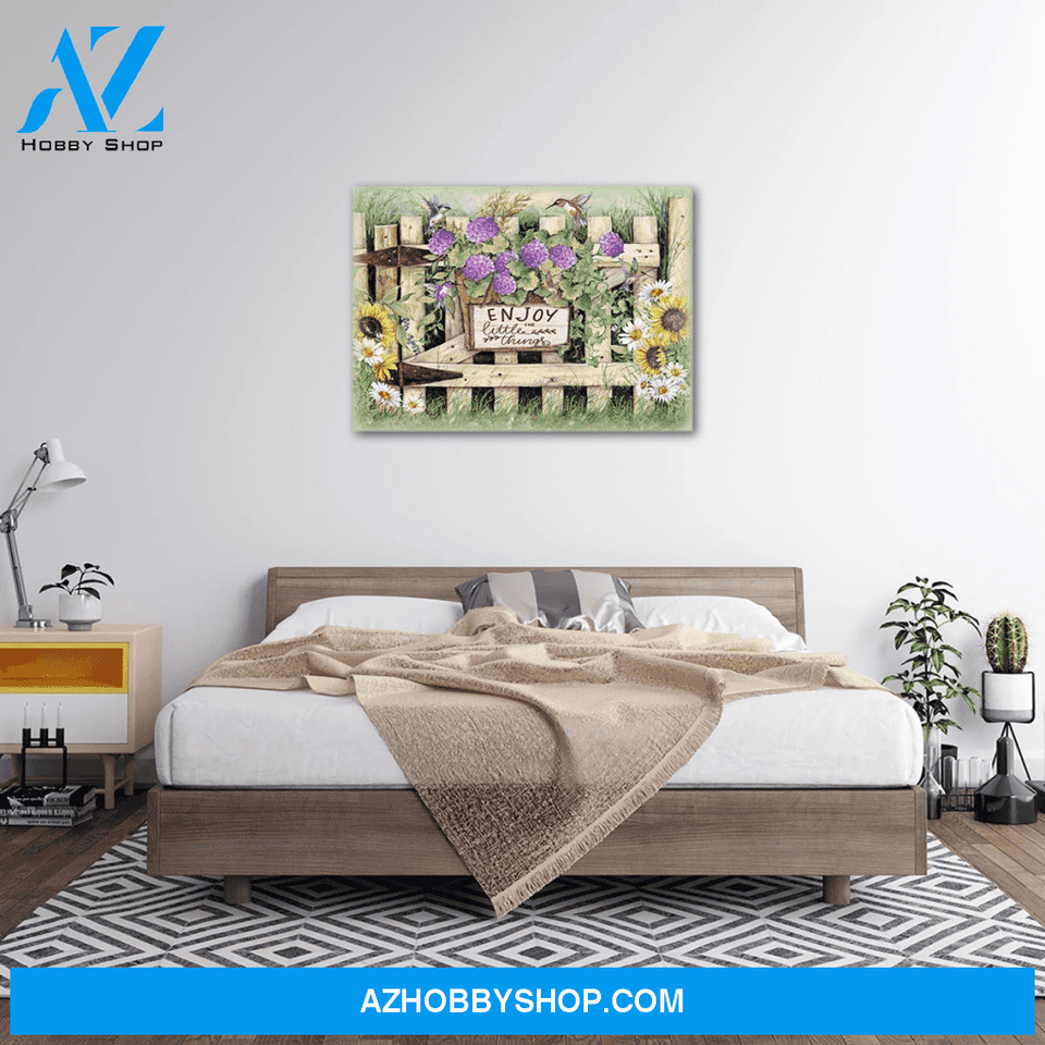 Hummingbird Enjoy The Little Things Wall Art Canvas
