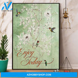 Hummingbird Enjoy Today Canvas And Poster, Wall Decor Visual Art