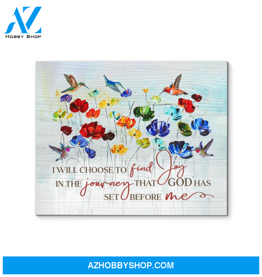 Hummingbird Find Joy Canvas Wall Art