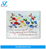 Hummingbird Find Joy Canvas Wall Art