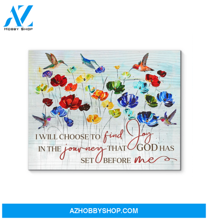 Hummingbird Find Joy Canvas Wall Art