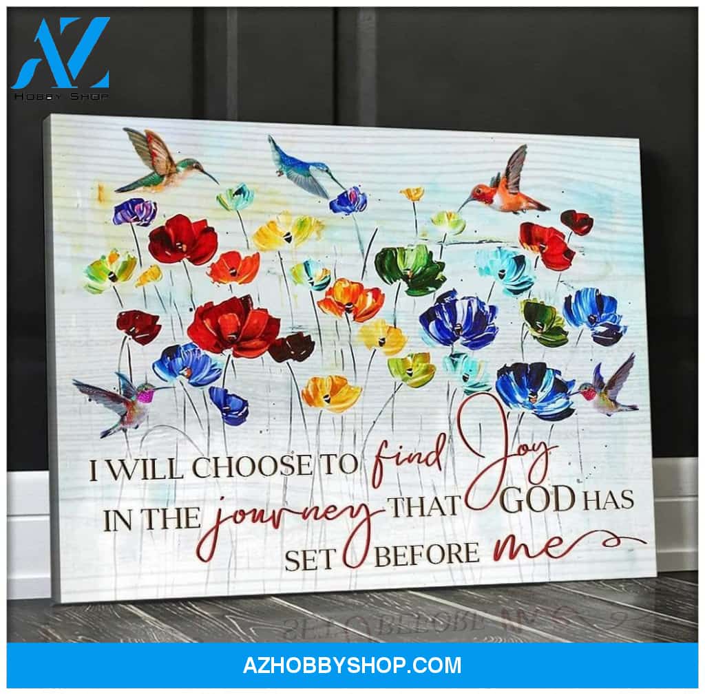 Hummingbird Find Joy Canvas Wall Art
