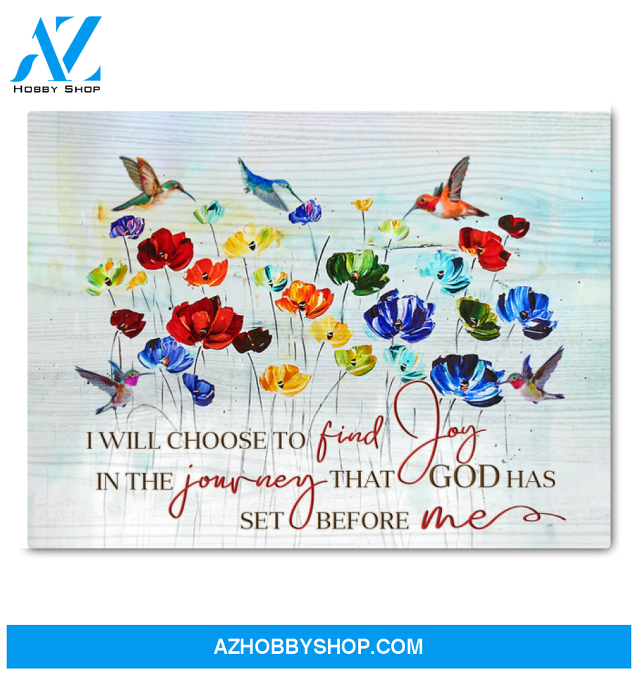 Hummingbird Find Joy Canvas Wall Art