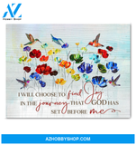 Hummingbird Find Joy Canvas Wall Art