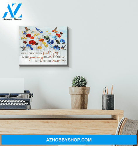 Hummingbird Find Joy Canvas Wall Art