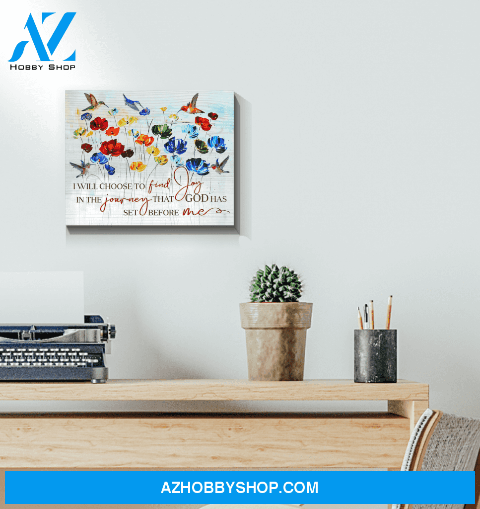 Hummingbird Find Joy Canvas Wall Art