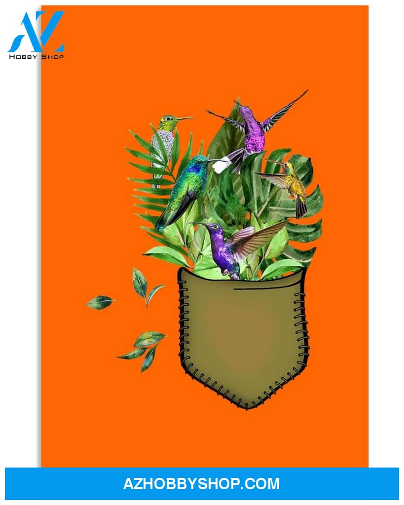 hummingbird flower pocket poster