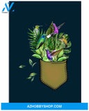 hummingbird flower pocket poster