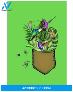 hummingbird flower pocket poster