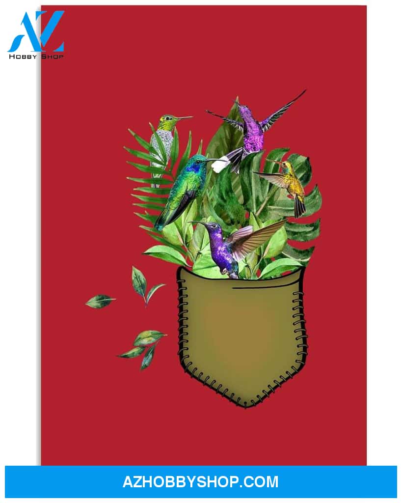hummingbird flower pocket poster